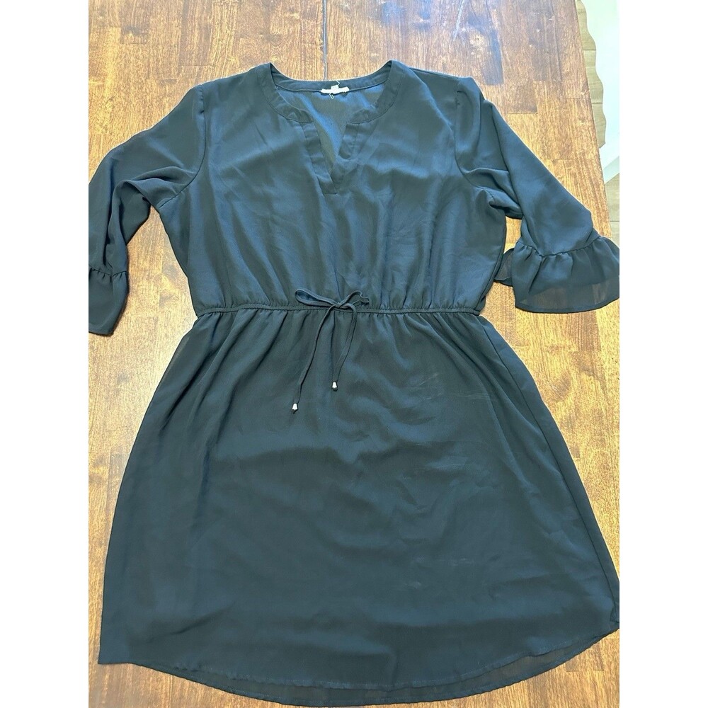 Maurice’s Black Long Sleeve Dress XXL Sleeves Button To 3/4 Length…. eUC.   132